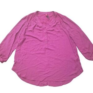 Pure Energy Plus 1 1X Plum Tunic Peasant Top Shirt NEW